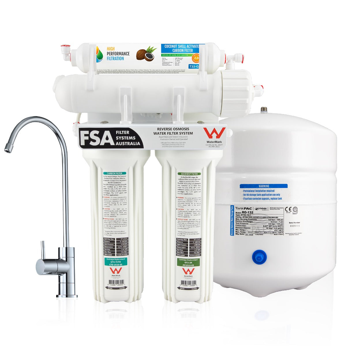 Full replacement filter pack for the GT1-26-4 undersink RO system