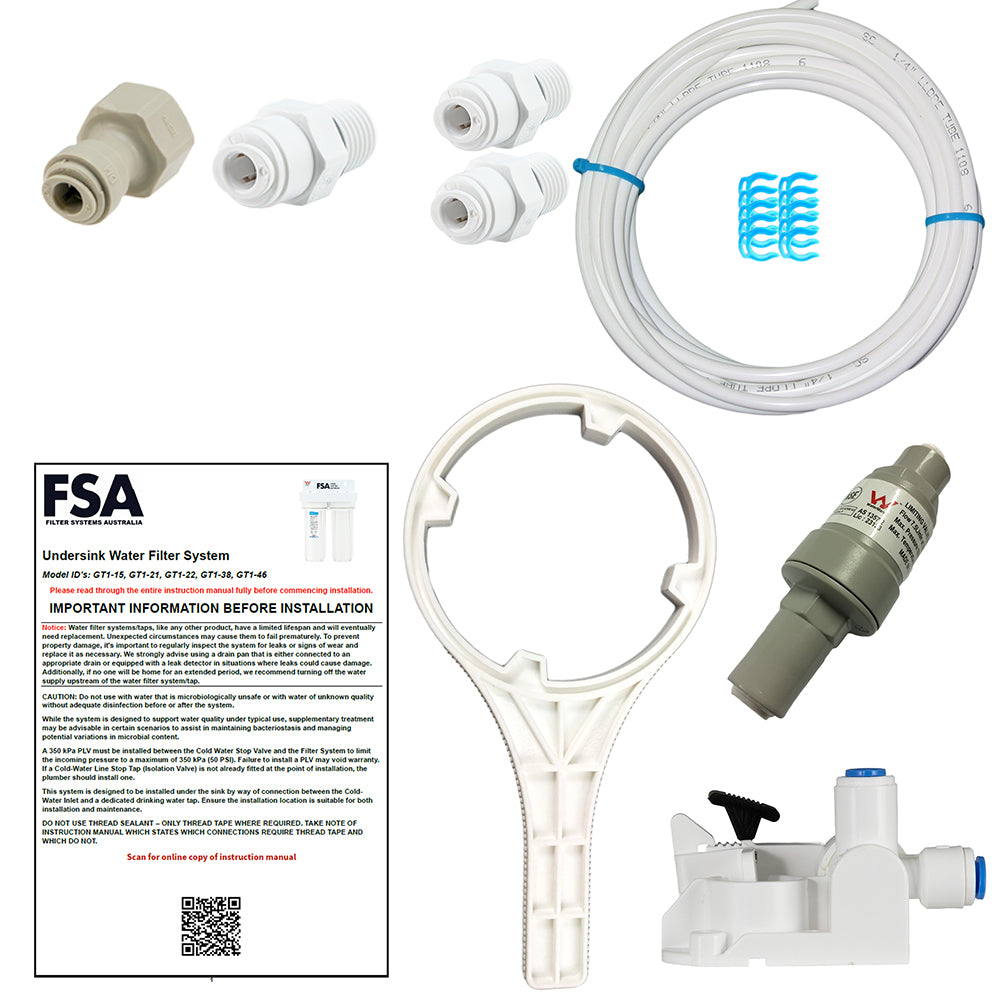 Fitting Kit and Instructions - Suits Twin Undersink Water Filter Systems (1-72)
