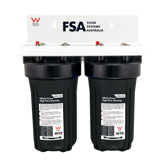 Compact Caravan/Cabin/Tiny House Rain/Tank Water Filter System | Ultraviolet Sanitation | 10" x 4.5" (GT1-7WM + GT7-9K)