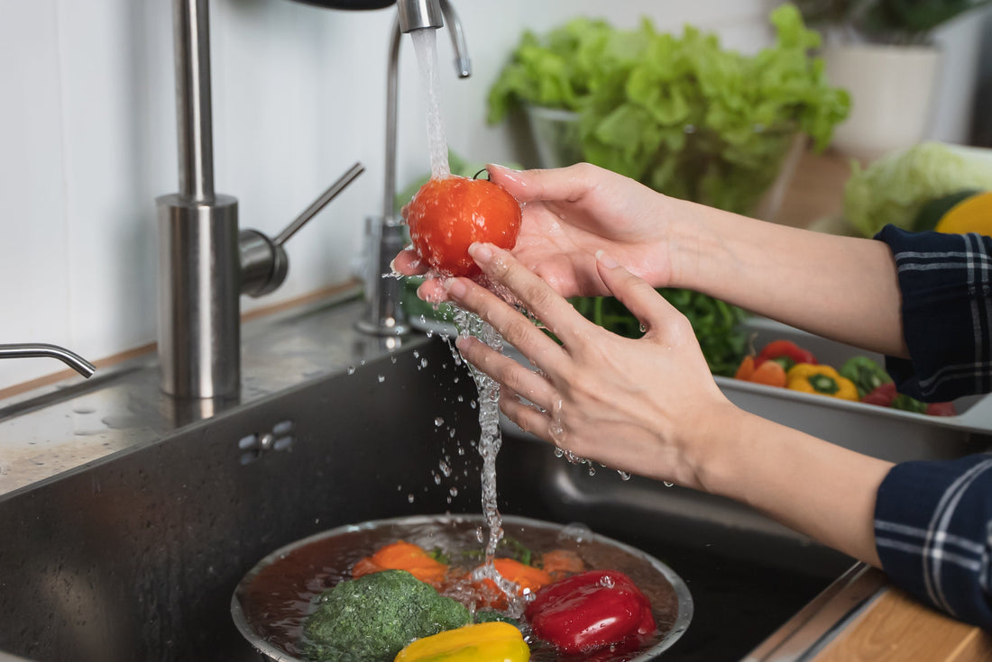 Under-sink water filter protecting taps and appliances