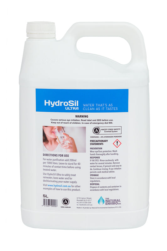 HydroSil-ULTRA 5Lt Bottle | Silver Stabilised Hydrogen Peroxide Water Sanitiser 7.5%