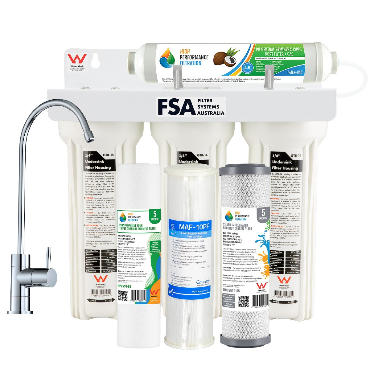 Triple pH Neutral + 0.1 Micron Ultra Fine Cyst Parasite + Bacteria Reduction Undersink Water Filter (GT1-38TMAFCC)