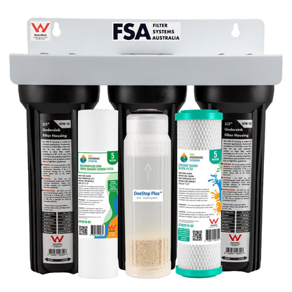 Triple Undersink Water Filter System For Coffee Machines & Hard Water (GT1-3TCM)