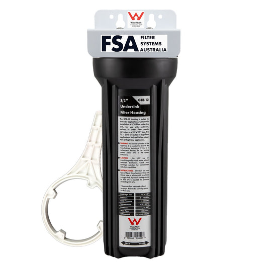 Single Multi-Use Water Filter Housing 1/2" Ports | 10" x 2.5" (GT1-49)