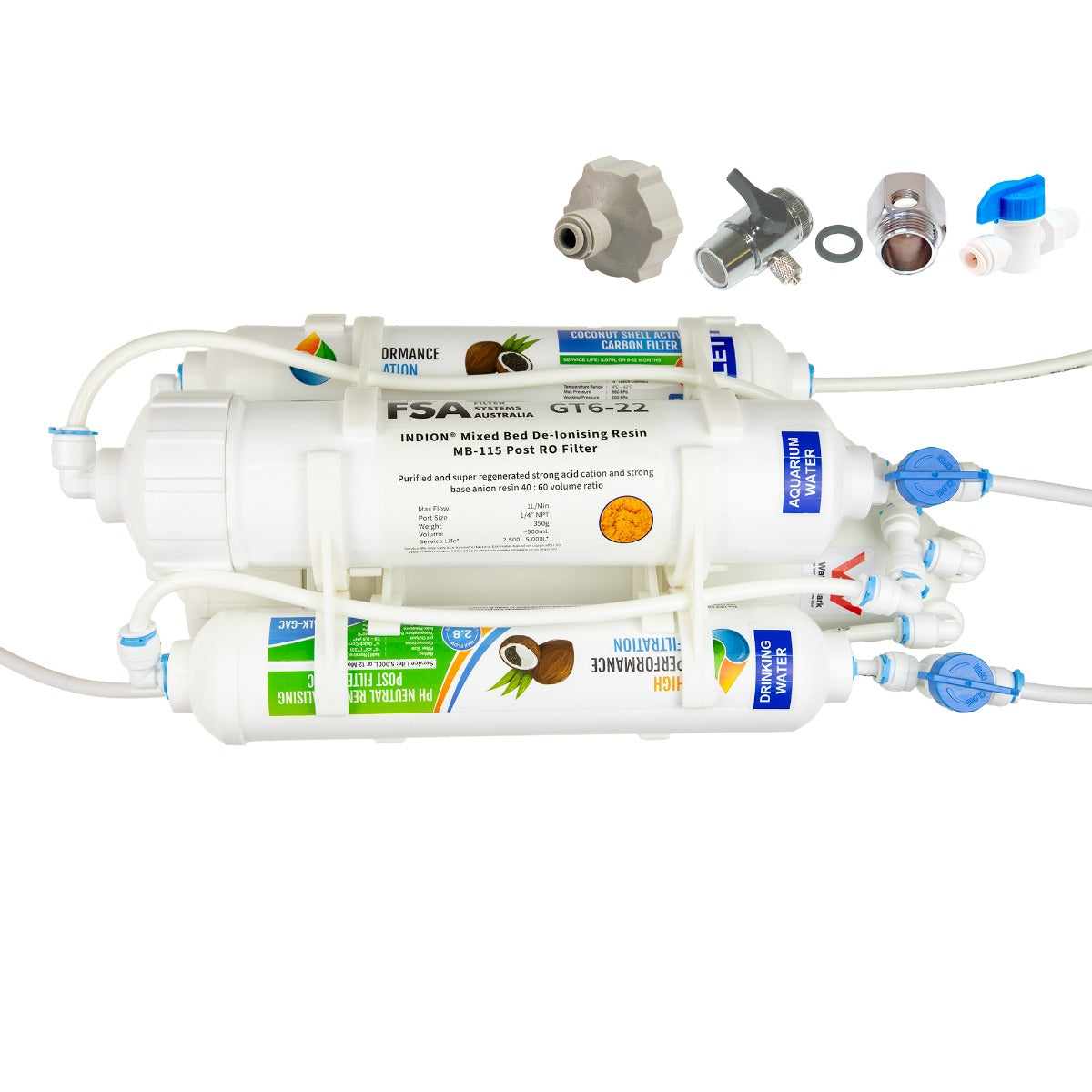 Replacement filter pack for the GT1-70DIALK aquarium and drinking water RO system