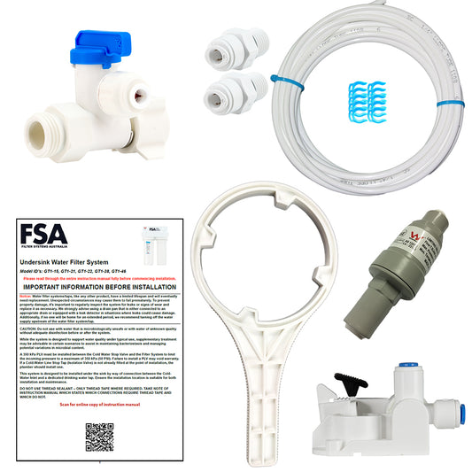 Single Undersink Carbon Water Filter System with Faucet Kit for Chlorinated Water (GT1-15WM)