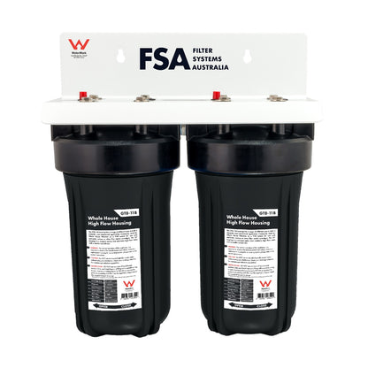 Compact Caravan/Cabin/Tiny House Rain/Tank Water Filter System | Ultraviolet Sanitation | 10" x 4.5" (GT1-7WM + GT7-9K)