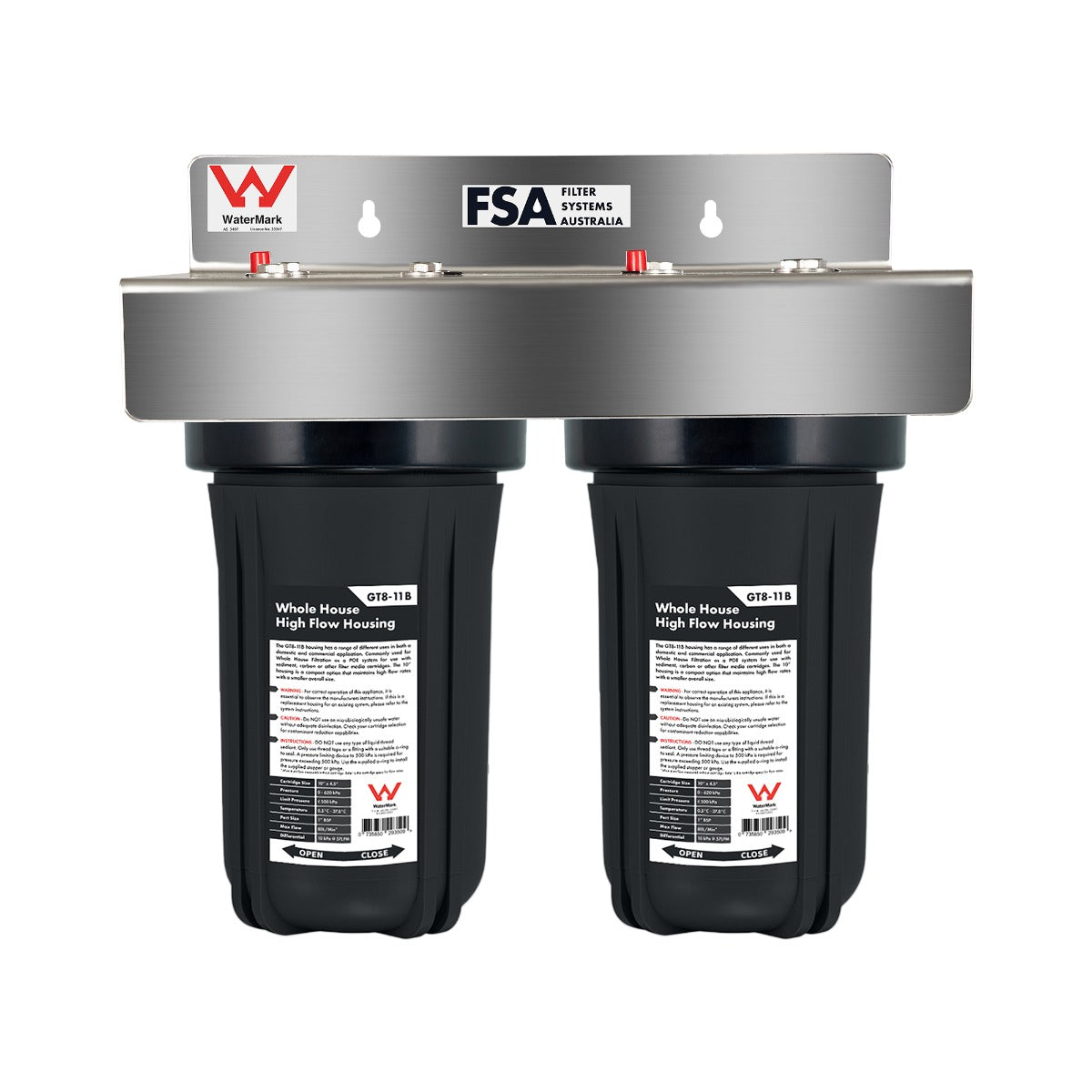 Twin Whole House Water Filter System | 10" x 4.5" for Small Households | WaterMark Certified (GT1-7WM)