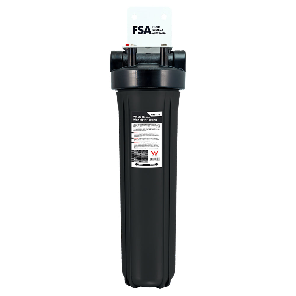 Single Whole House Water Filter System | 20" x 4.5" High Flow | Watermark Certified (GT1-8WM)