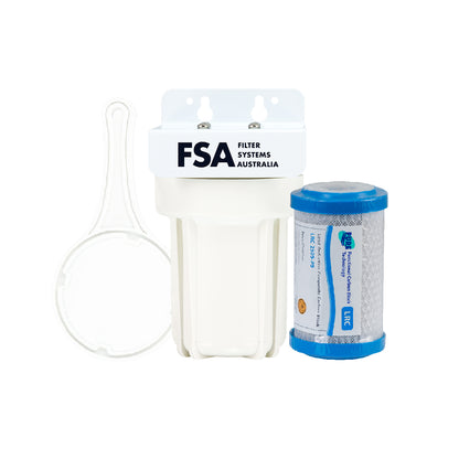 Compact Undersink Caravan Water Filter System with 0.5 Micron Lead Heavy Metal Reduction Carbon for Mains (GT1-94)