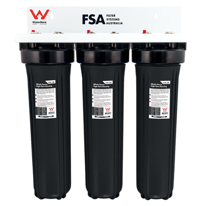 Triple Whole House Water Filter System | 20" x 4.5" High Flow | Watermark Certified (GT1-9TWM)