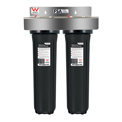 Twin Whole House Water Filter System | 20" x 4.5" High Flow System | WaterMark Certified (GT1-9WM)