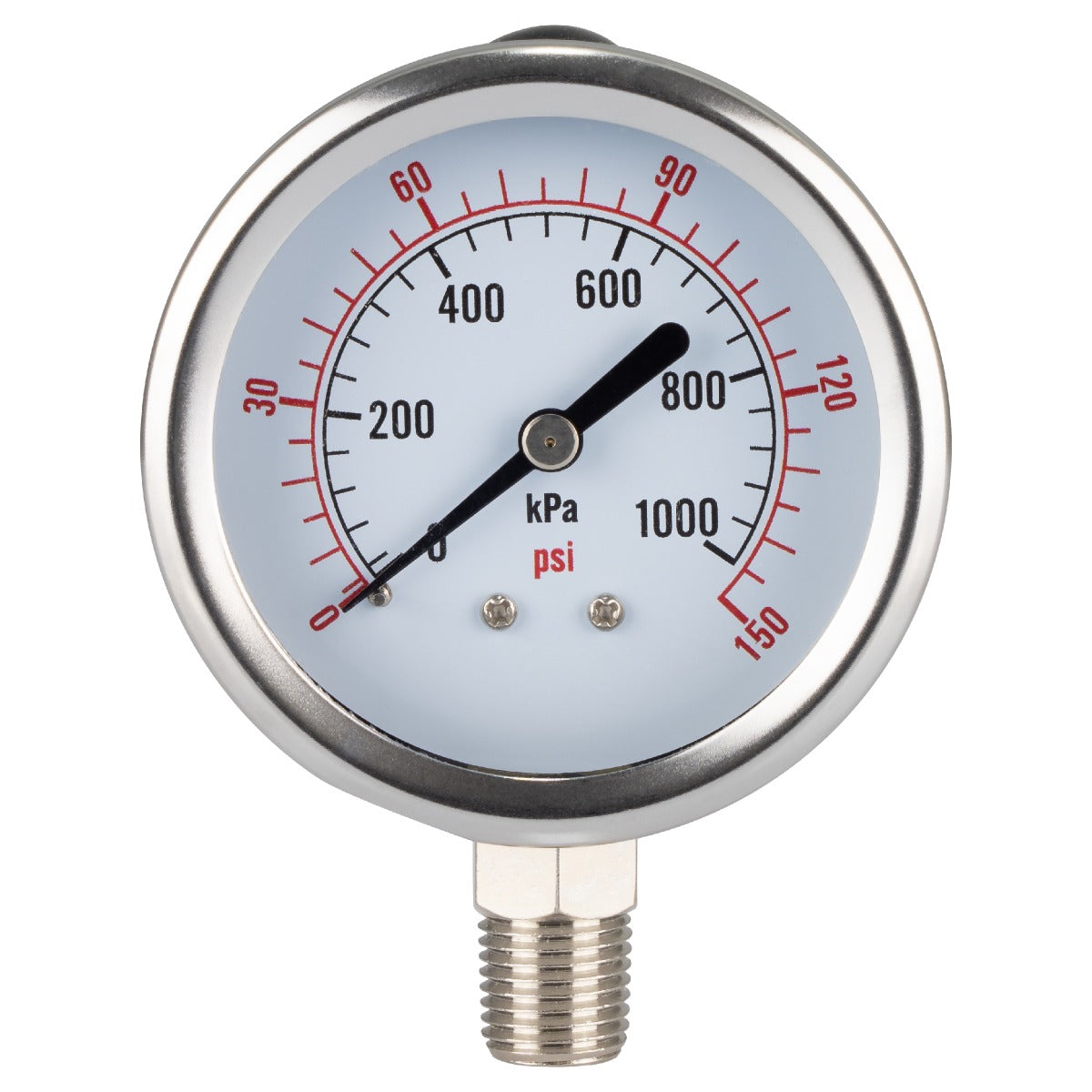 Water Pressure Gauge 60mm 150 PSI Bottom Mount 1/4" NPT (GT16-3S)
