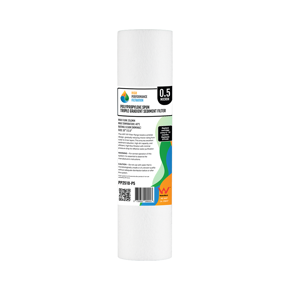 Replacement Sediment Filter Cartridge – 0.5 Micron, 10" x 2.5" (GT2-0K)