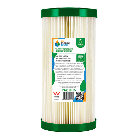 Replacement Washable Pleated Sediment Cartridge – 5 Micron, 10" x 4.5" (GT2-19K)