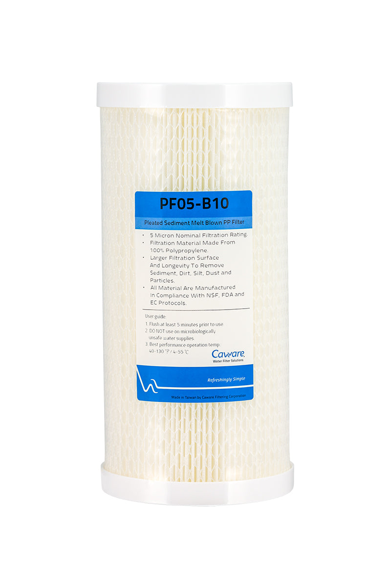 Caware Premium Pleated Washable Sediment Cartridge – 5 Micron, 10" x 4.5" (GT2-19N)