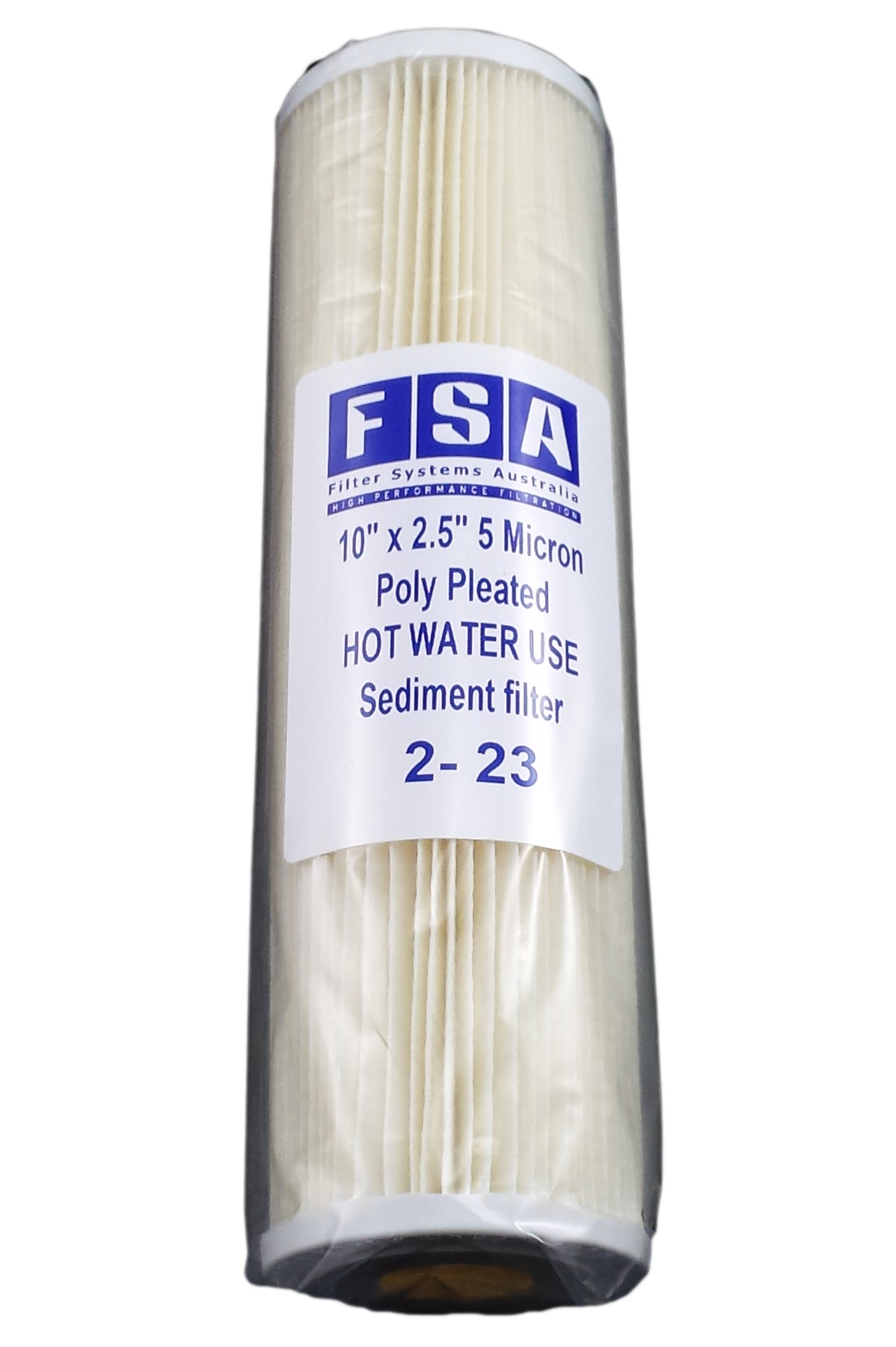 Poly Pleated Sediment Cartridge – 5 Micron, Hot Water Use, 10" x 2.5" (GT2-23)