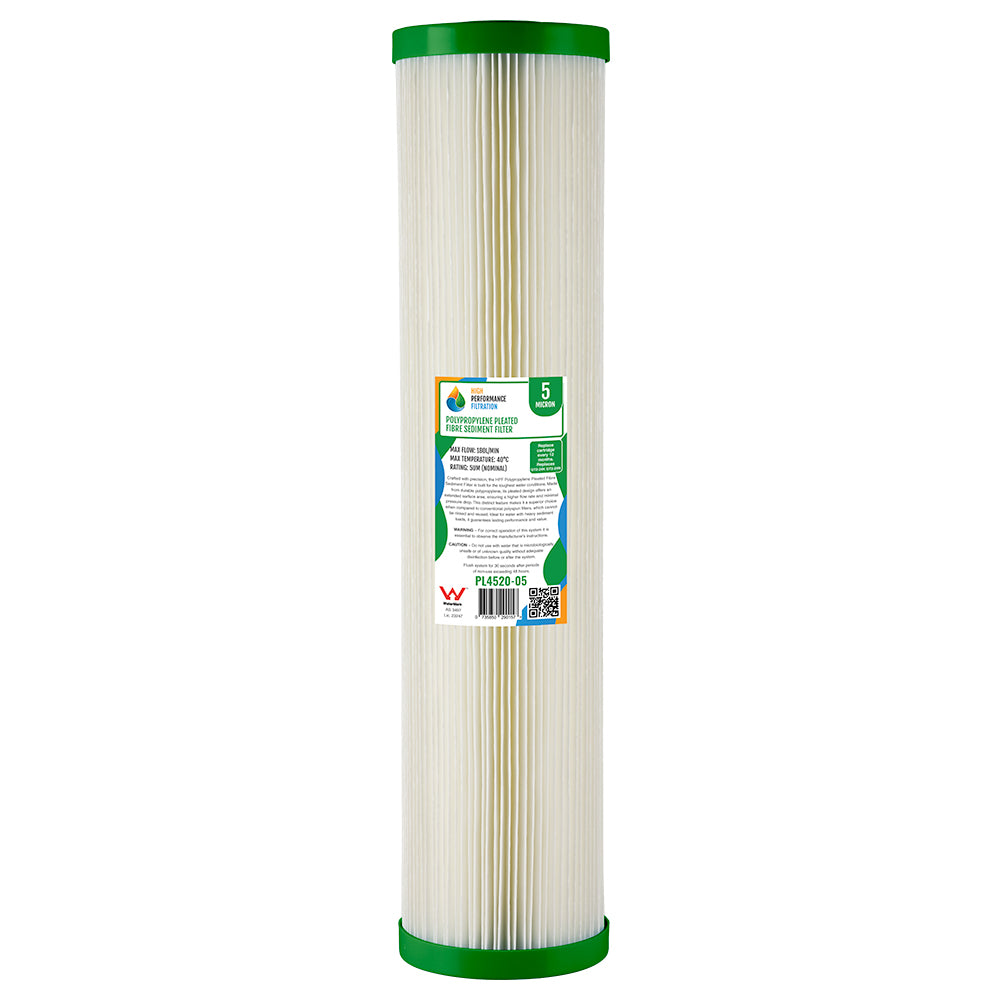 Replacement Big Blue Washable Pleated Sediment Cartridge – 5 Micron, 20" x 4.5" (GT2-24K)