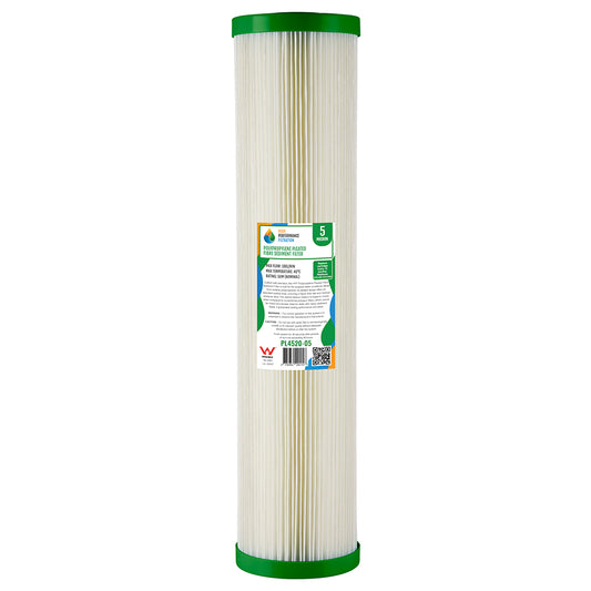 Replacement Big Blue Washable Pleated Sediment Cartridge – 5 Micron, 20" x 4.5" (GT2-24K)