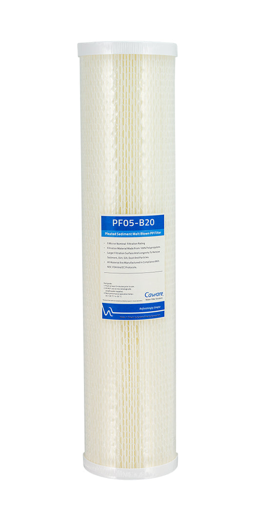 Caware Pleated Washable Sediment Cartridge – 5 Micron, 20" x 4.5" (GT2-24N)