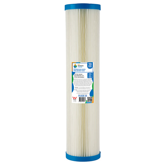 Replacement Big Blue Washable Pleated Sediment Cartridge – 20 Micron, 20" x 4.5" (GT2-25K)