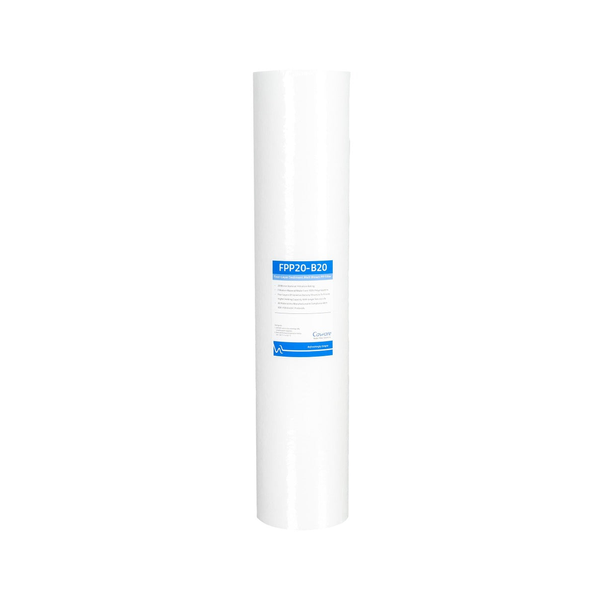 Caware 4 Layer Poly Spun Dirt Sediment Cartridge – 20 Micron Nominal, 20" x 4.5" (GT2-29FPP)