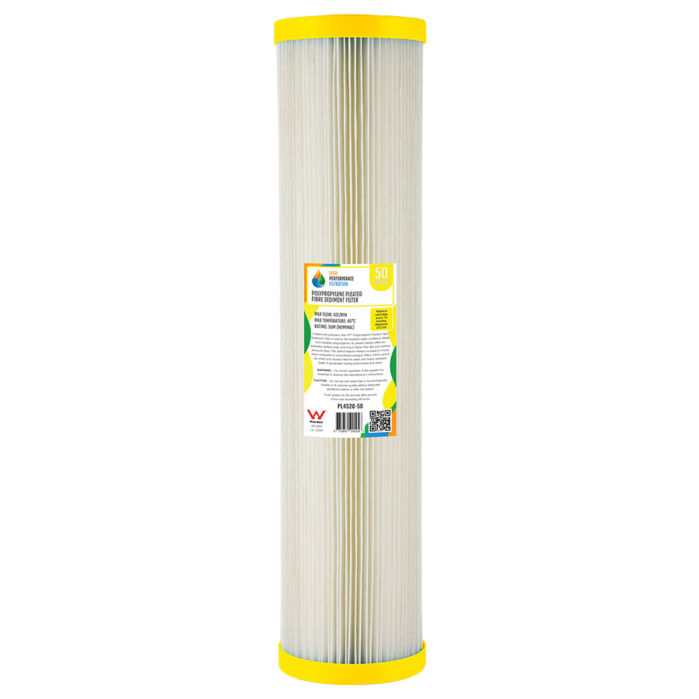 Replacement Big Blue Washable Pleated Sediment Cartridge – 50 Micron, 20" x 4.5" (GT2-43K)