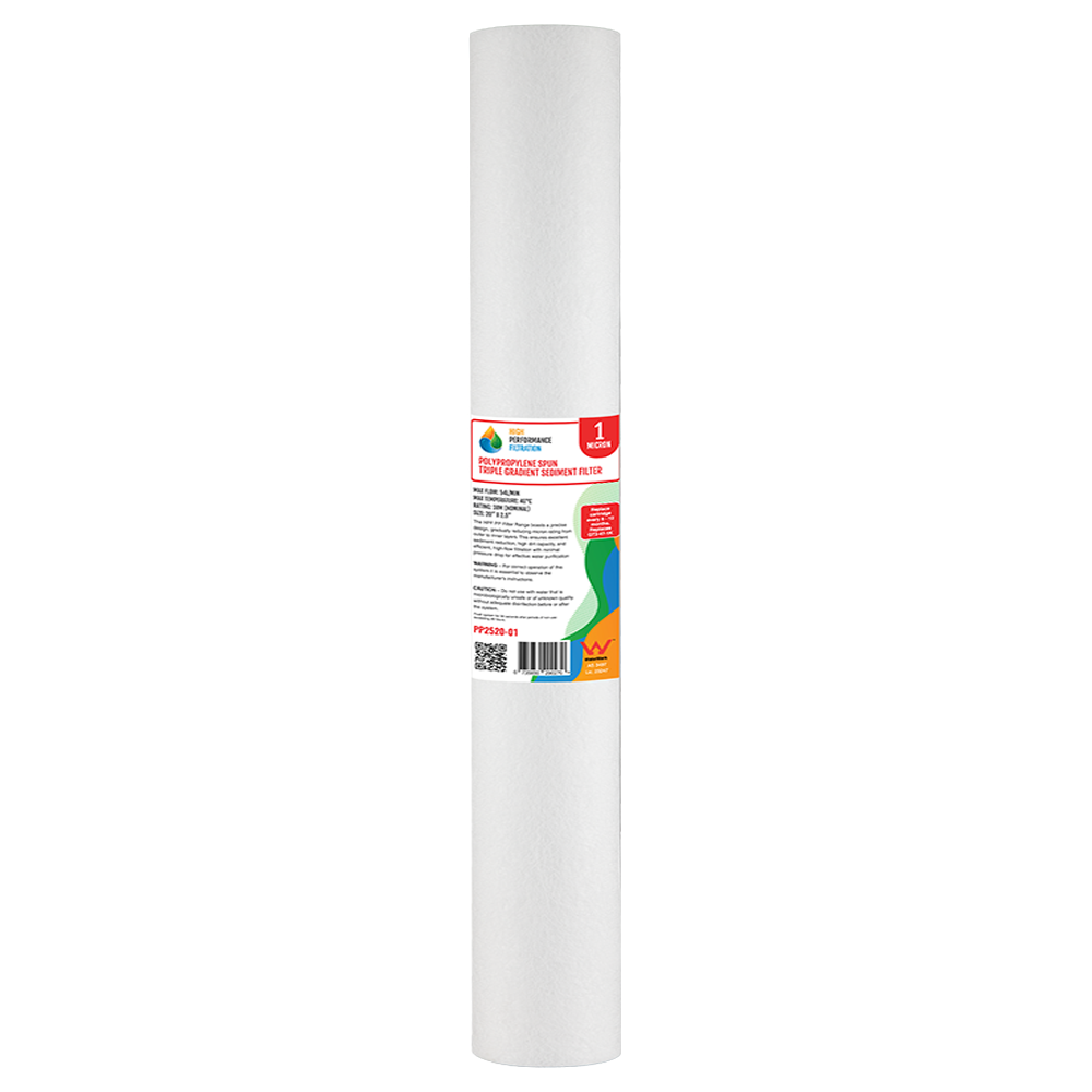 Replacement 1 micron polypropylene spun sediment filter cartridge 20 x 2.5 inch (GT2-47-1K)
