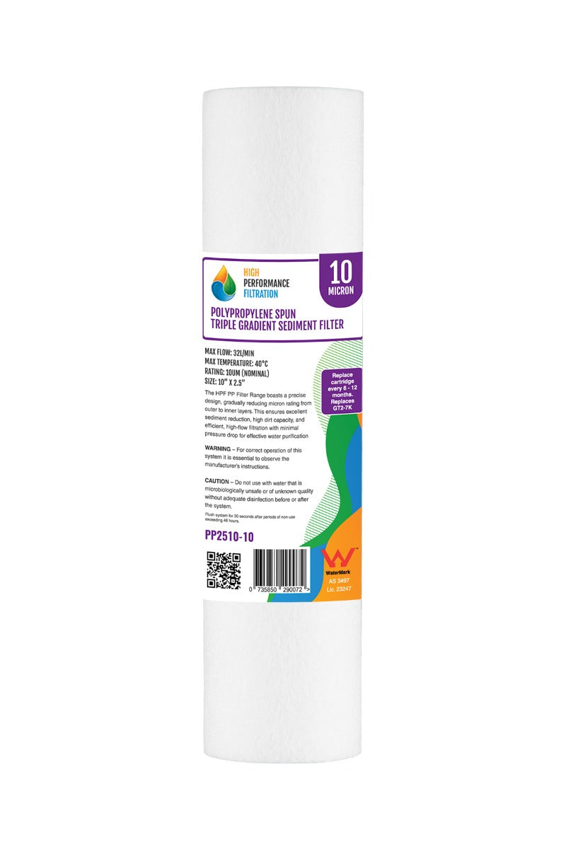 Replacement Sediment Filter Cartridge – 10 Micron, 10" x 2.5" (GT2-7K)