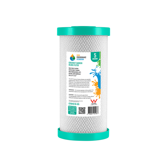 Coconut Carbon Block Cartridge 5 Micron 10 inch x 4.5 inch, WaterMark certified (GT4-13CTO / CTO4510-05)