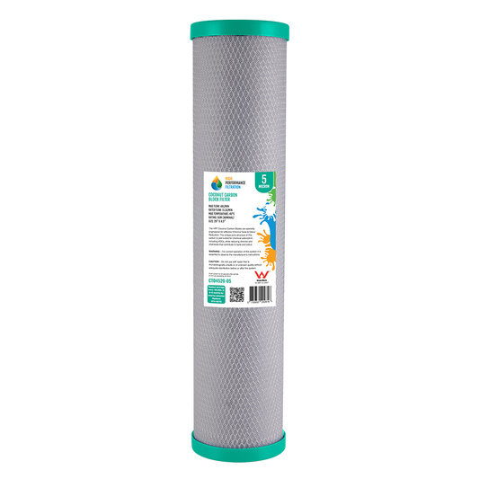 Coconut Carbon Block Cartridge 5 Micron 20 inch x 4.5 inch, WaterMark certified (GT4-19CTO / CTO4520-05)