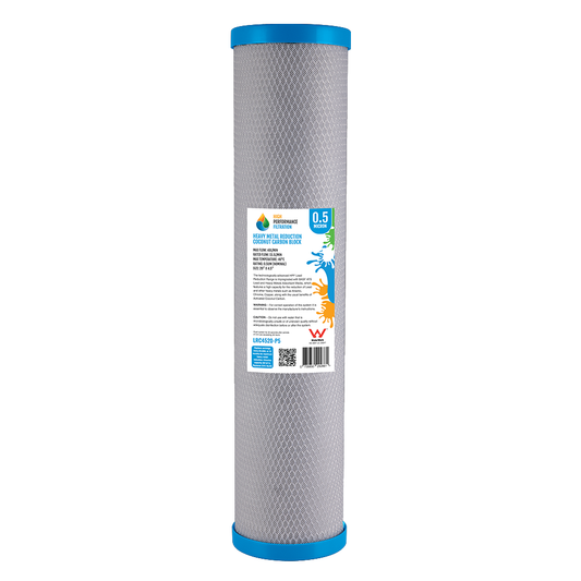 5 Micron Coconut Carbon Block Cartridge – Lead & Heavy Metals Reduction, 20" x 4.5"