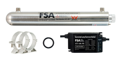 Caravan/Cabin/Tiny House Rain/Tank Water Filter System | Ultraviolet Sanitation @ 15 Litres/Min | 10" x 2.5" (GT1-4WM + GT7-4K)