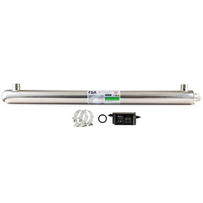Triple Whole House Rain/Tank Water Filter System | Ultraviolet Sanitation to Kill Bacteria, Parasites & Viruses | WaterMark Certified | 20" x 4.5" (GT1-9TWM + GT7-9K)