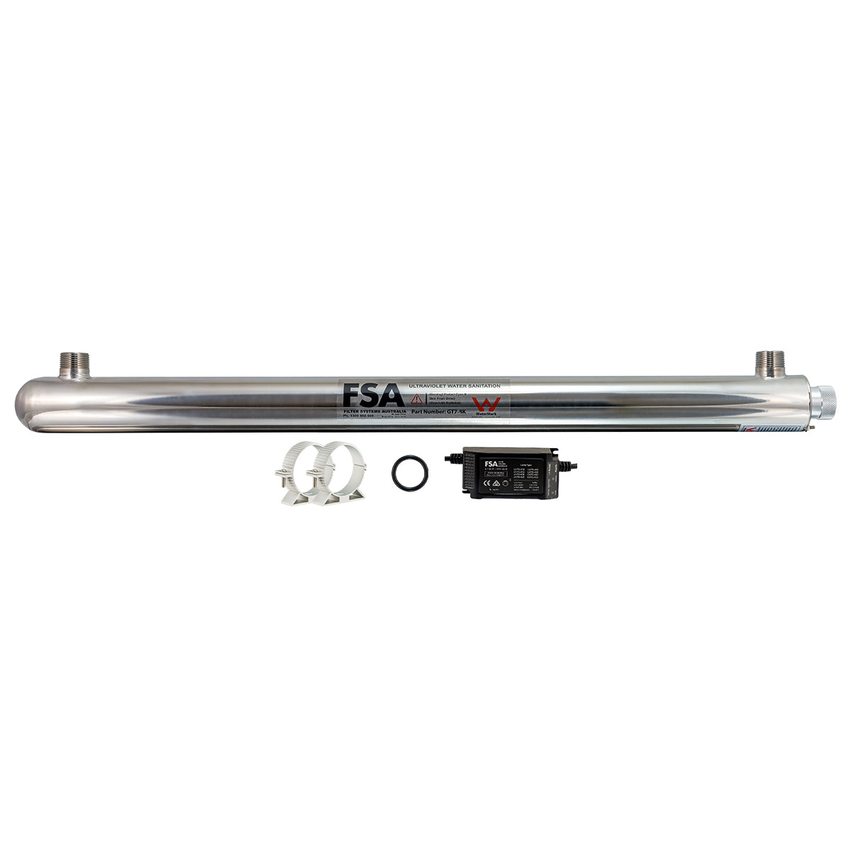 Compact Caravan/Cabin/Tiny House Rain/Tank Water Filter System | Ultraviolet Sanitation | 10" x 4.5" (GT1-7WM + GT7-9K)