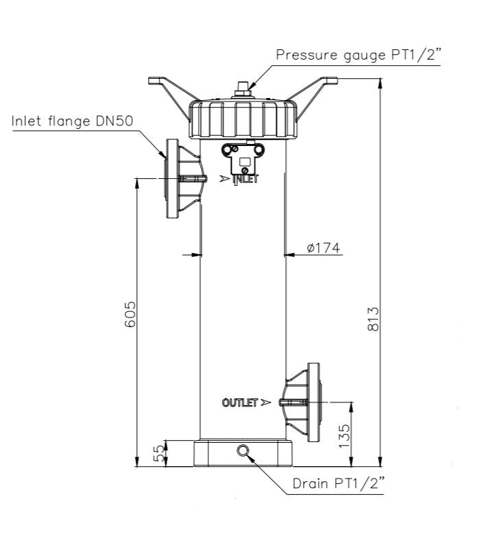 Commercial Food Grade Bag Filter System | Heavy Duty Alternative to the FSI X100 #5 Bag Filter Housing (HPF-P5)
