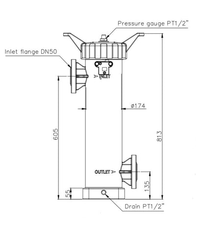Commercial Food Grade Bag Filter System | Heavy Duty Alternative to the FSI X100 #5 Bag Filter Housing (HPF-P5)