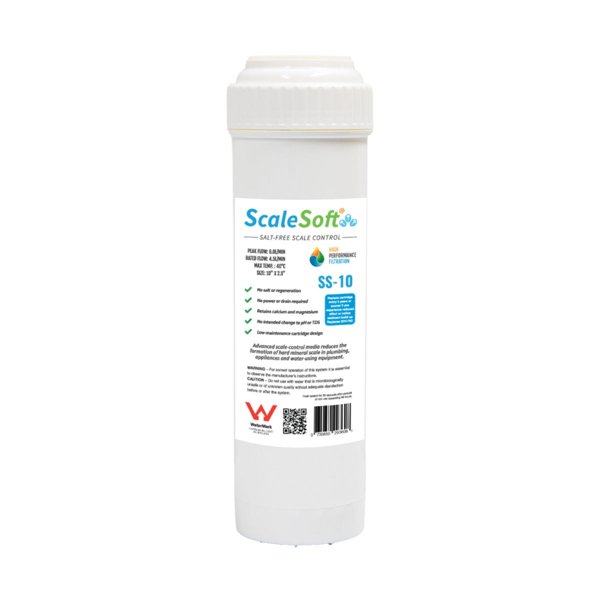 ScaleSoft Salt-Free Scale Control Filter Cartridge 10" x 2.5" (SS-10)